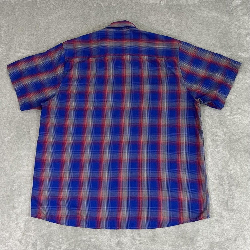 Dixxon The Glory Shirt Mens 2XL Blue Plaid Short Sleeve Button Patriotic - Picture 8 of 8